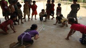 Children playing in refugee camp