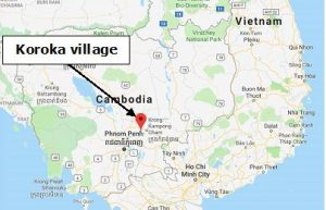 map Koroka village Cambodia