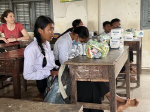 Sponsorship distribution in a school in rural Cambodia