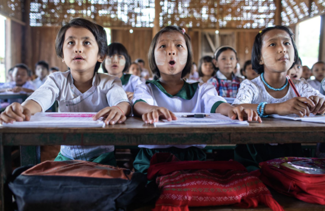 Girls learning in Southeast Asia